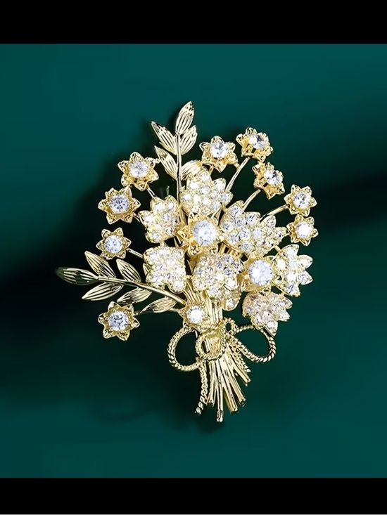 Jewelry - Crystal Bouquet Brooch - Women's Jewelry